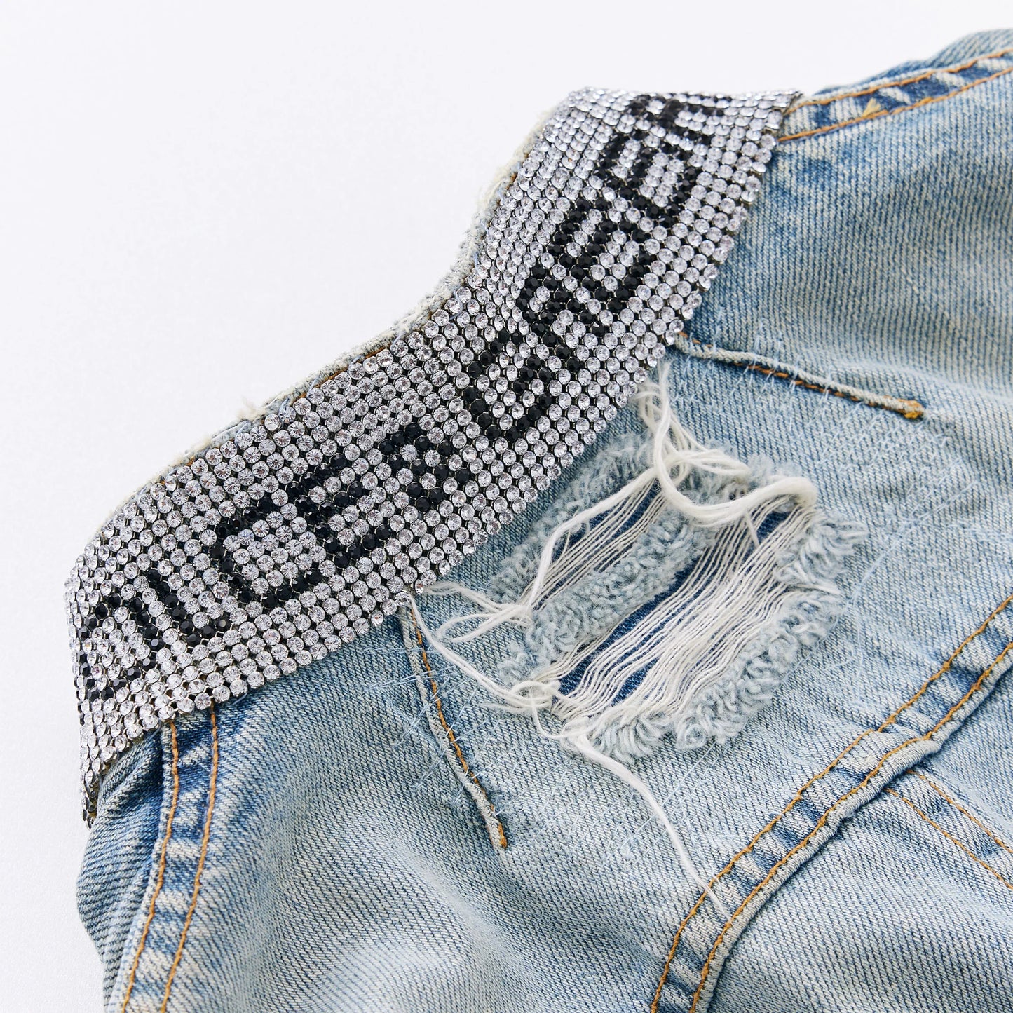 DOLCE & GABBANA RHINESTONE 2000s DENIM JACKET