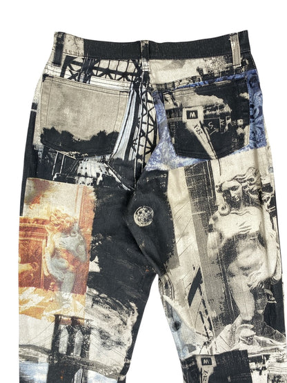 ROBERTO CAVALLI Baroque Printed Vintage Pants Trousers Jeans S