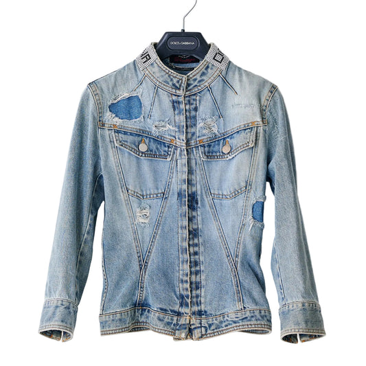 DOLCE & GABBANA RHINESTONE 2000s DENIM JACKET