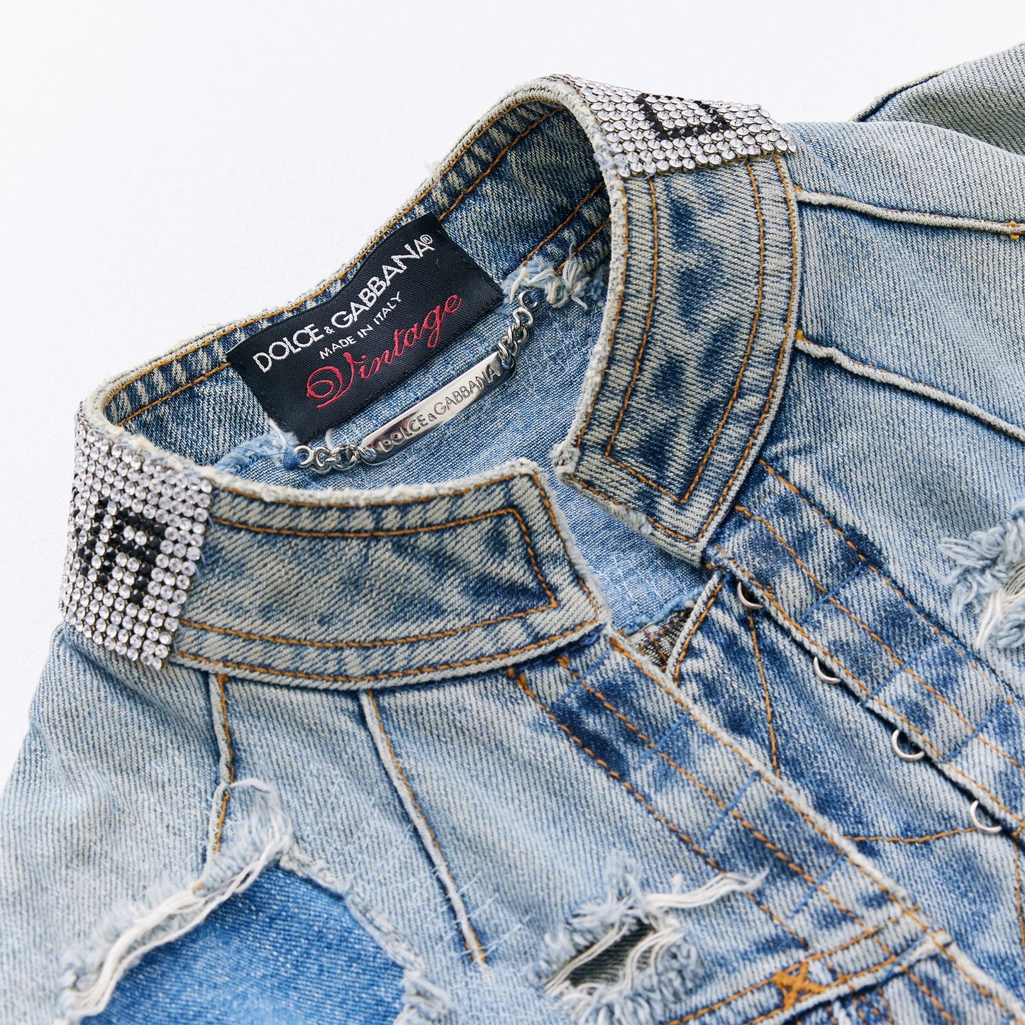 DOLCE & GABBANA RHINESTONE 2000s DENIM JACKET