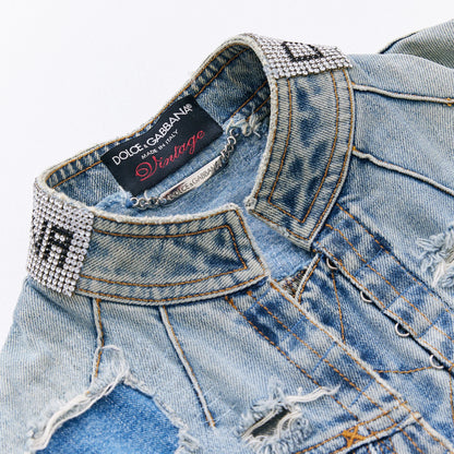 DOLCE & GABBANA RHINESTONE 2000s DENIM JACKET