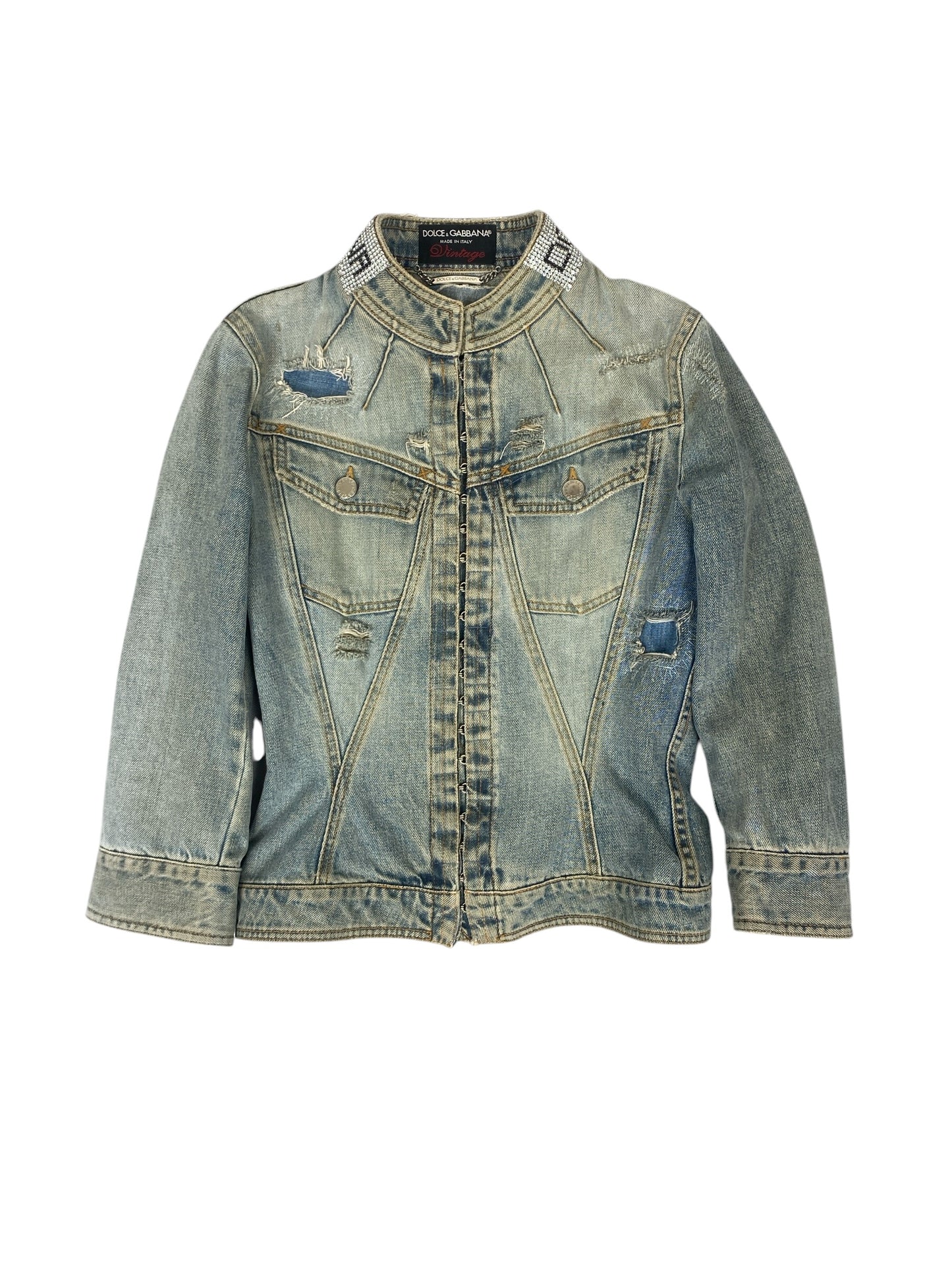 DOLCE & GABBANA RHINESTONE 2000s DENIM JACKET