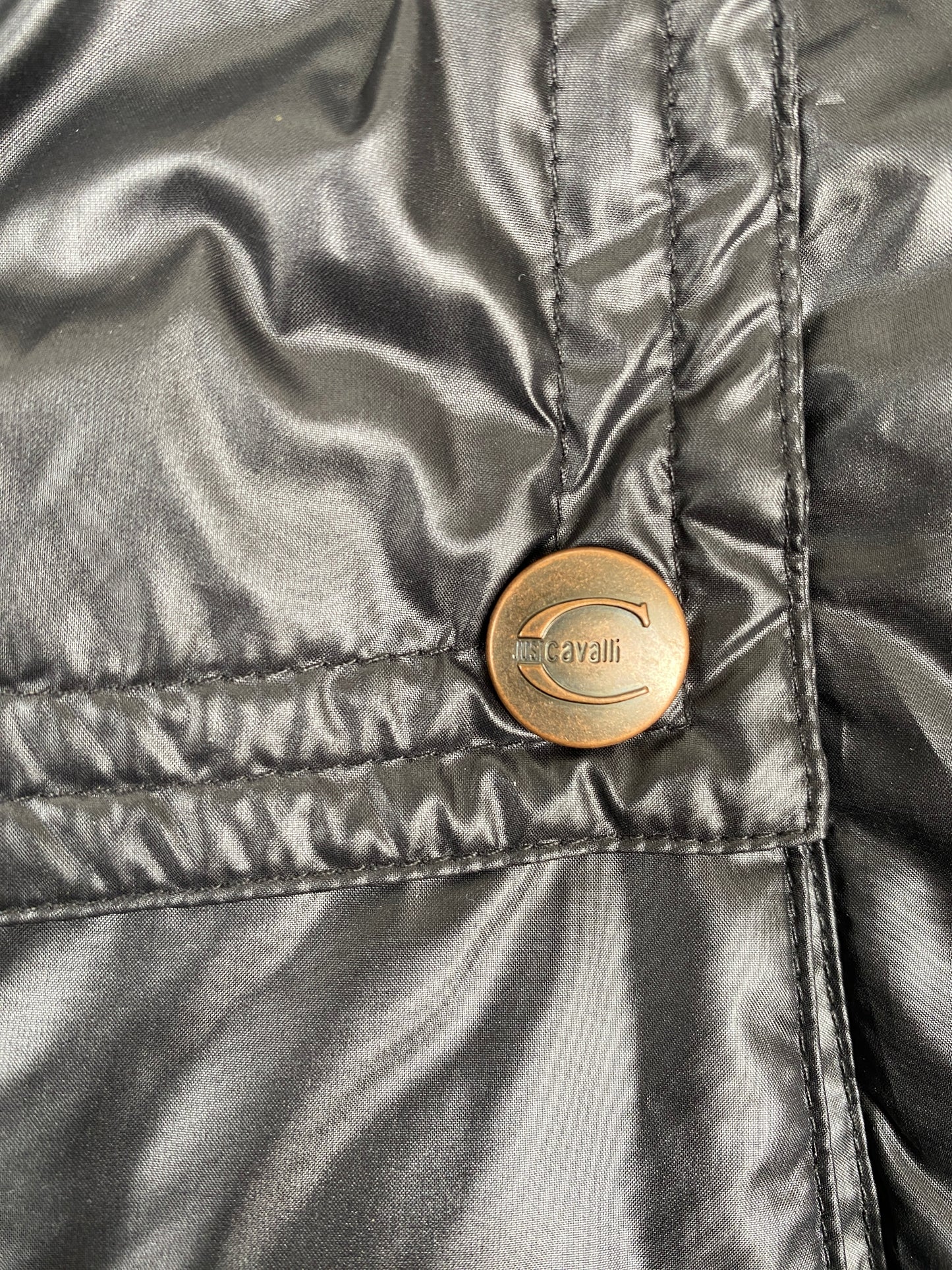 ROBERTO CAVALLI 2000s HARNESS BONDAGE BLACK PUFFER JACKET M