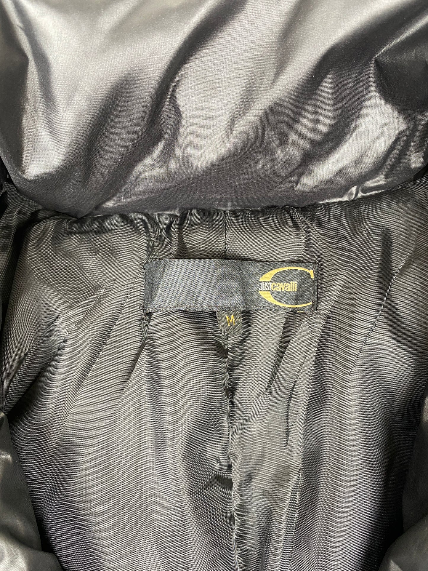 ROBERTO CAVALLI 2000s HARNESS BONDAGE BLACK PUFFER JACKET M