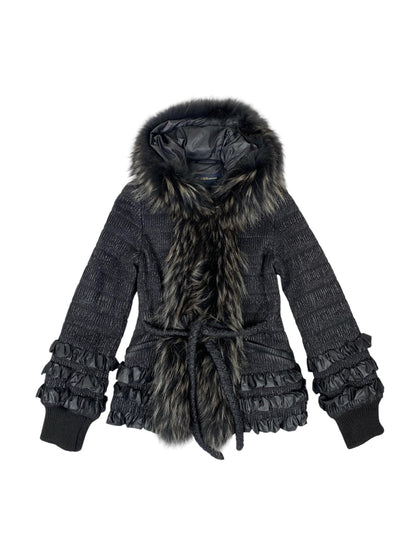ROBERTO CAVALLI CLASS FUR TRIM JACKET
