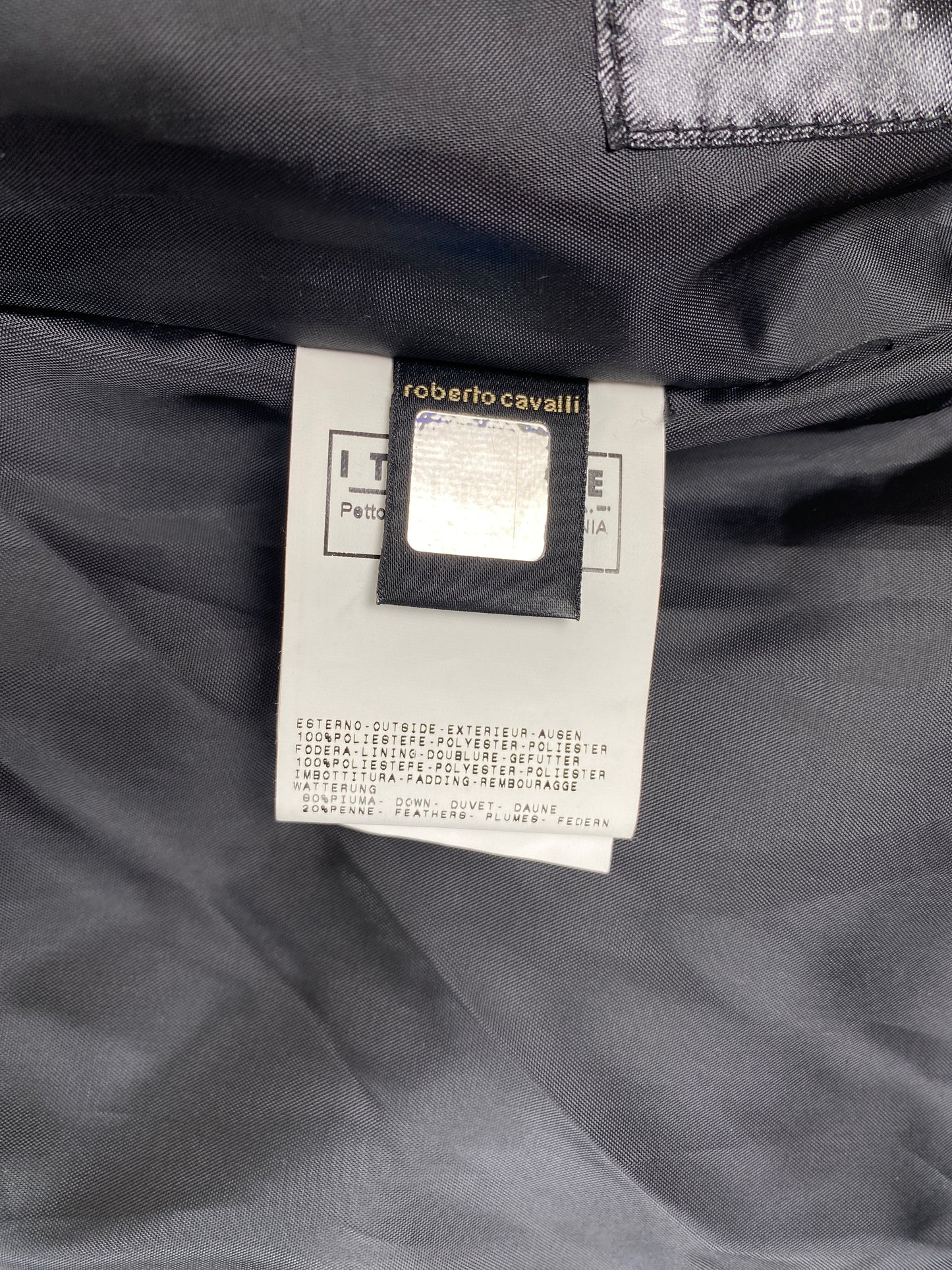 ROBERTO CAVALLI 2000s HARNESS BONDAGE BLACK PUFFER JACKET M