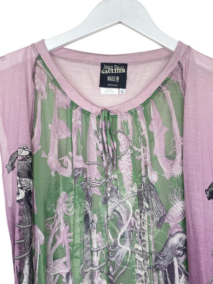 JEAN PAUL GAULTIER 2000s SILK TOP L
