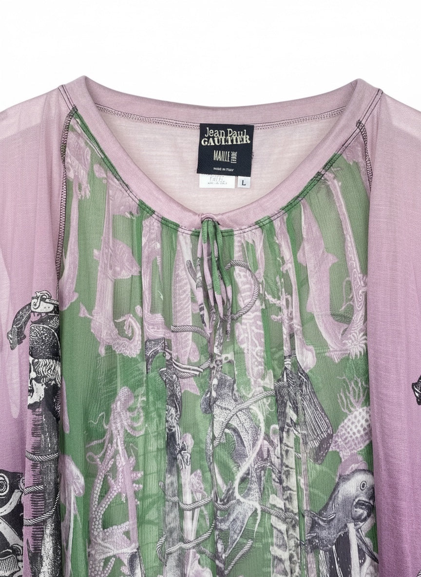 JEAN PAUL GAULTIER 2000s SILK TOP L