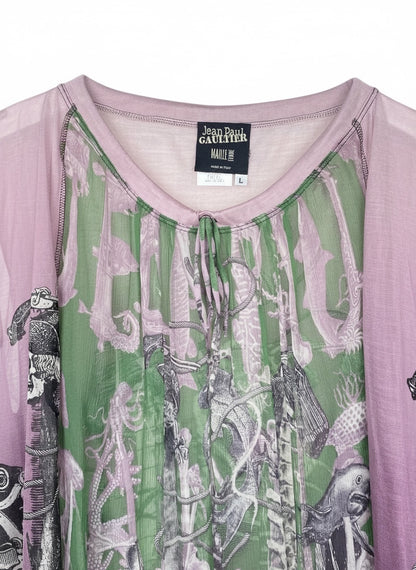 JEAN PAUL GAULTIER 2000s SILK TOP L