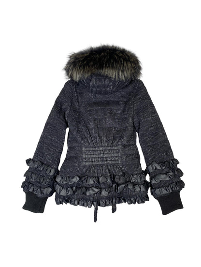 ROBERTO CAVALLI CLASS FUR TRIM JACKET