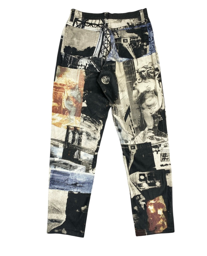 ROBERTO CAVALLI Baroque Printed Vintage Pants Trousers Jeans S
