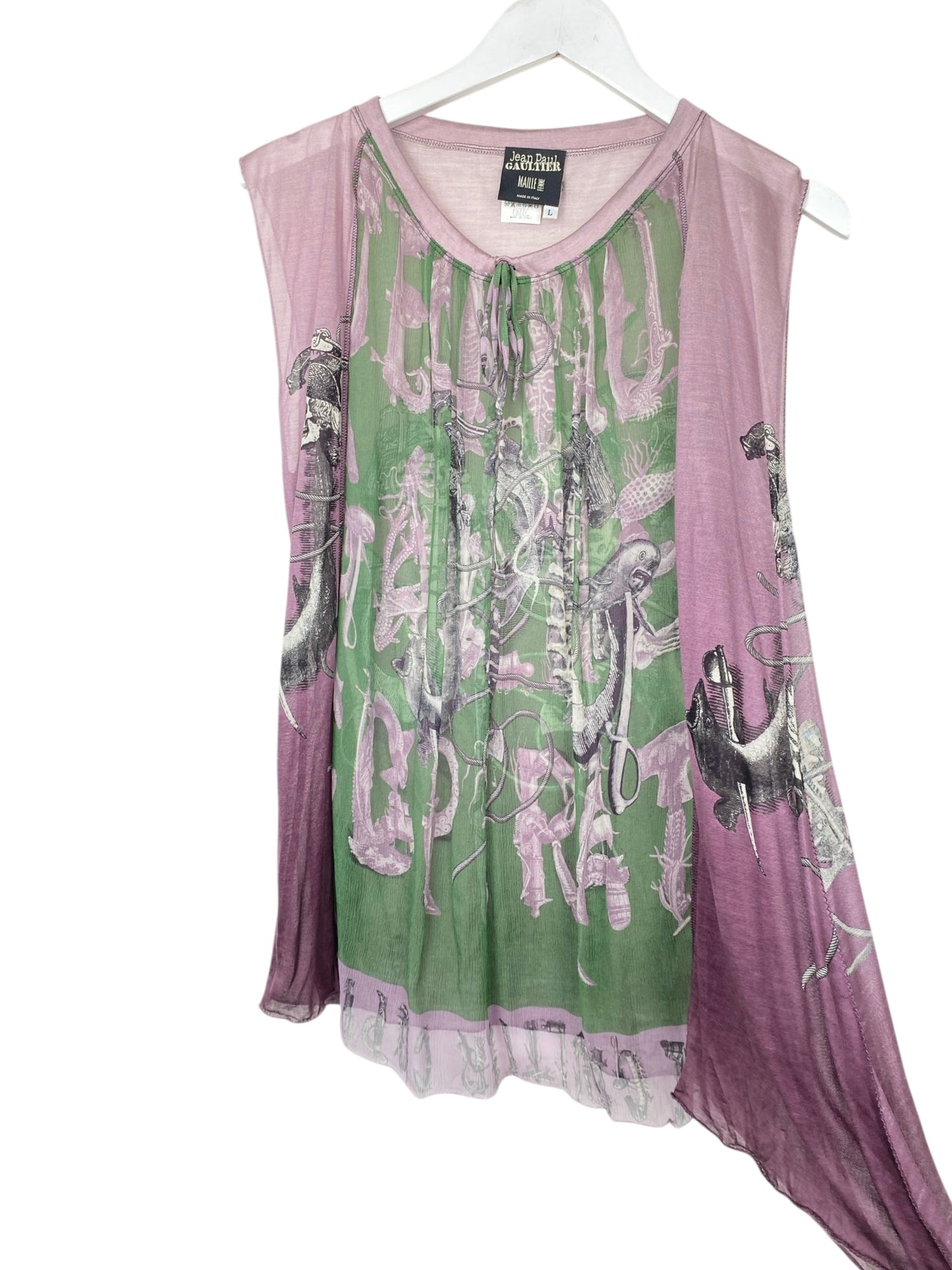 JEAN PAUL GAULTIER 2000s SILK TOP L