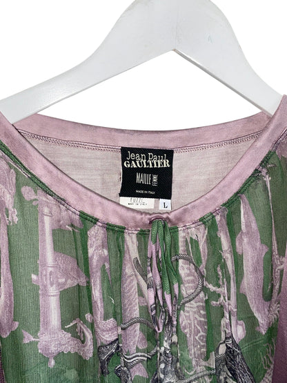 JEAN PAUL GAULTIER 2000s SILK TOP L
