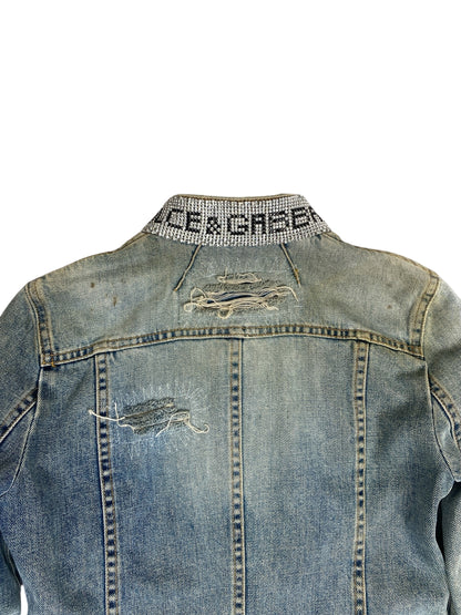 DOLCE & GABBANA RHINESTONE 2000s DENIM JACKET