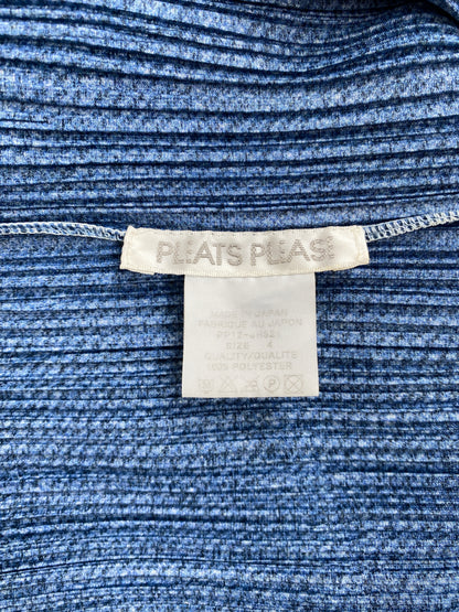 ISSEY MIYAKE PLEATS PLEASE denim tromp loeil print dress