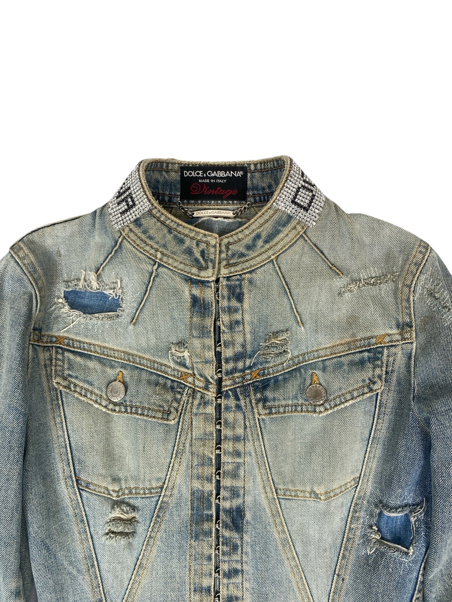 DOLCE & GABBANA RHINESTONE 2000s DENIM JACKET
