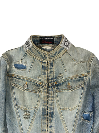 DOLCE & GABBANA RHINESTONE 2000s DENIM JACKET