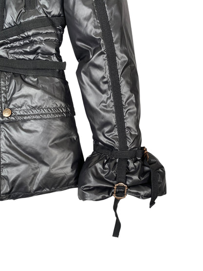 ROBERTO CAVALLI 2000s HARNESS BONDAGE BLACK PUFFER JACKET M