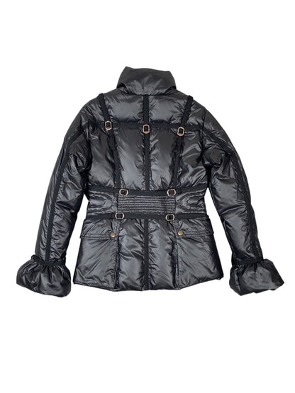 ROBERTO CAVALLI 2000s HARNESS BONDAGE BLACK PUFFER JACKET M