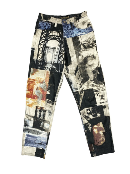ROBERTO CAVALLI Baroque Printed Vintage Pants Trousers Jeans S