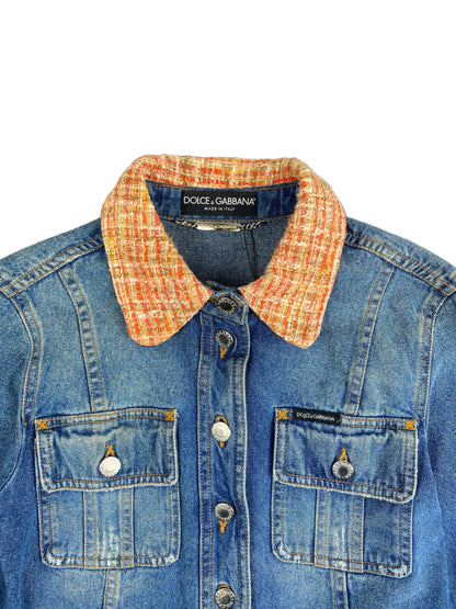Dolce & Gabbana 2000s Tweed & Denim Hybrid Jacket 40 IT / S