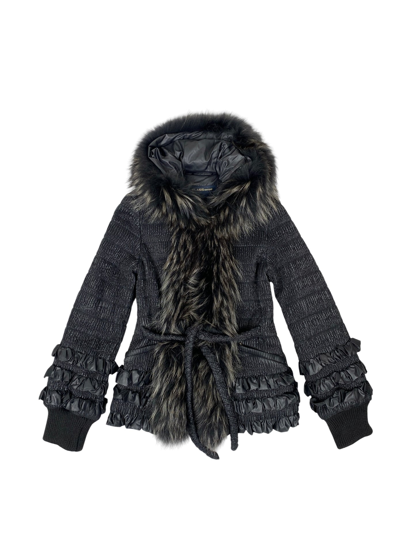 ROBERTO CAVALLI CLASS FUR TRIM JACKET