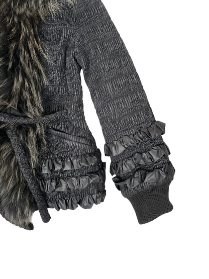 ROBERTO CAVALLI CLASS FUR TRIM JACKET
