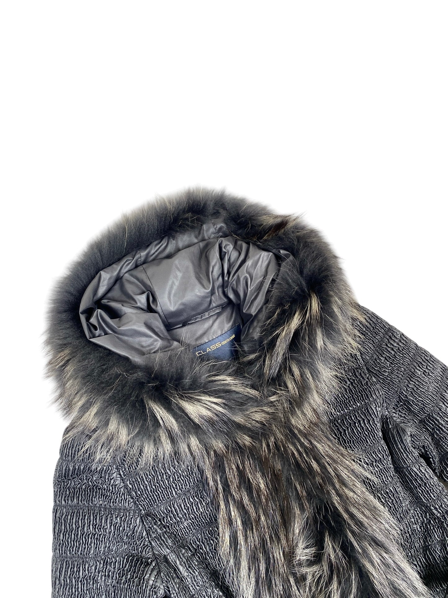 ROBERTO CAVALLI CLASS FUR TRIM JACKET