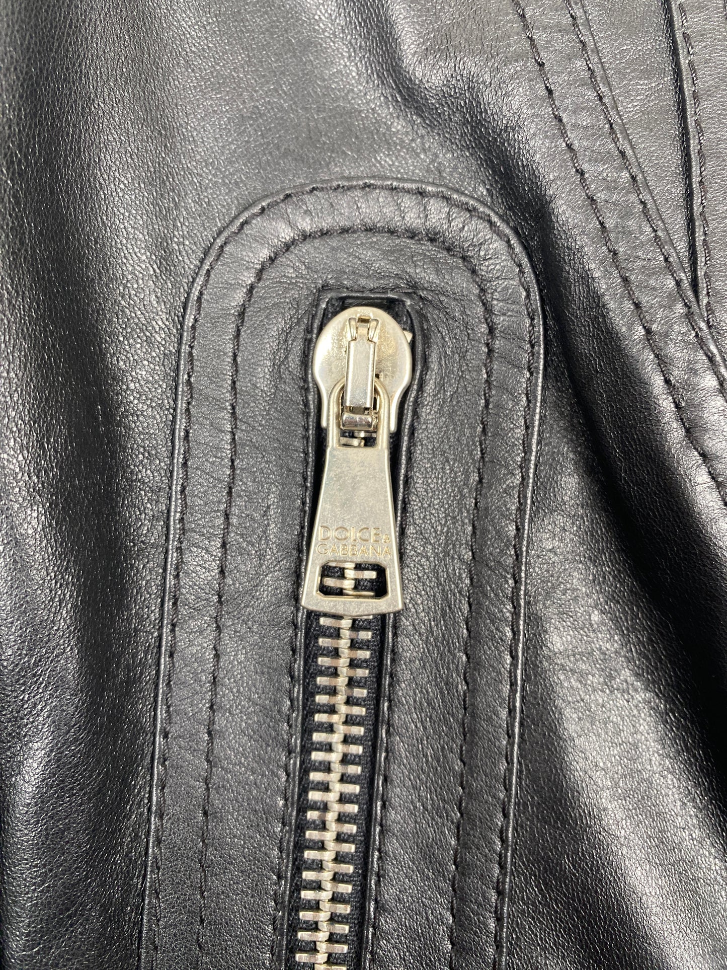 DOLCE & GABBANA LEATHER BIKER JACKET IT 38
