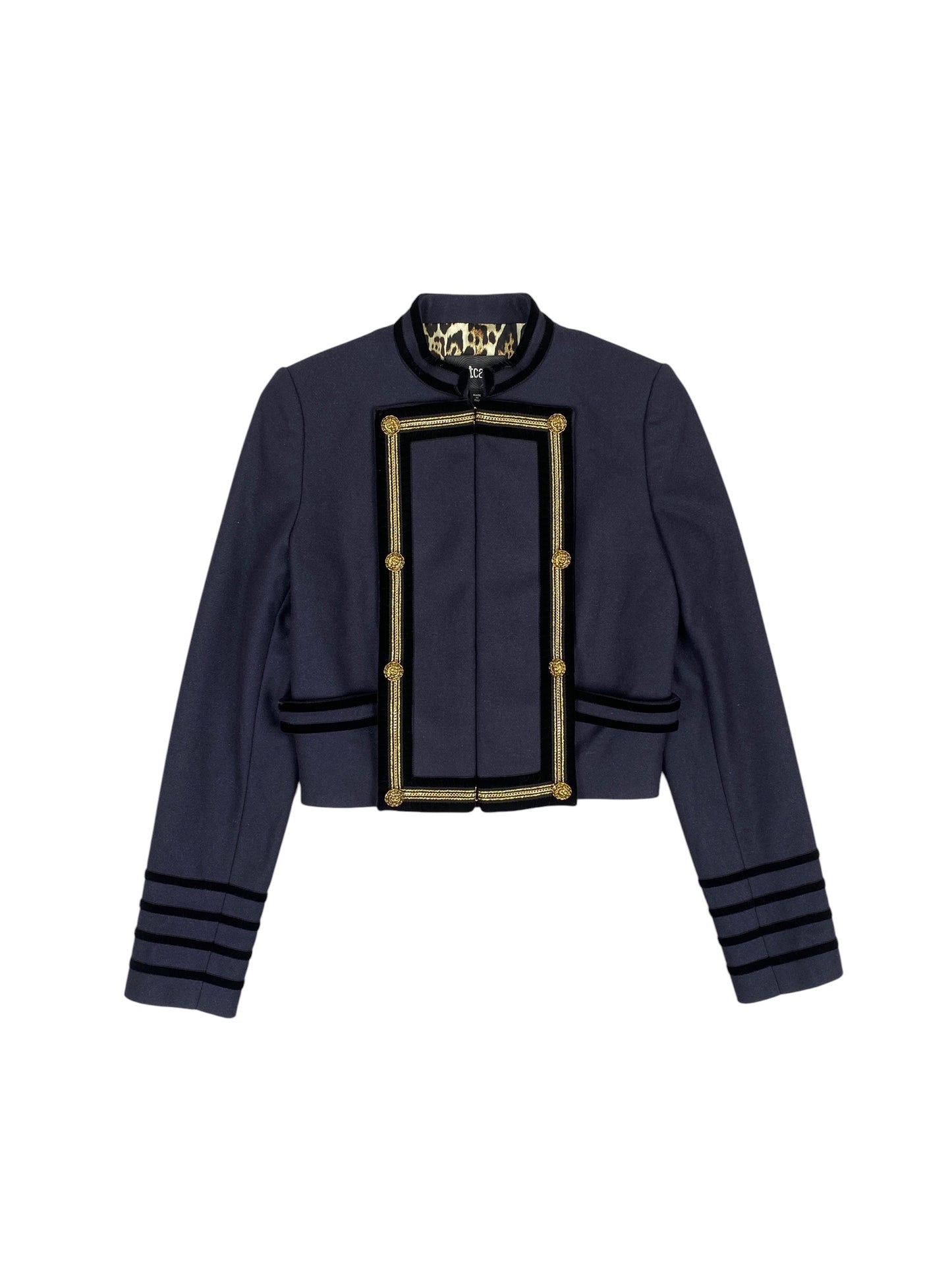 CAVALLI Just Cavalli Blue Napoleon Military Buttoned Jacket SZ