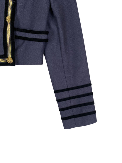 CAVALLI Just Cavalli Blue Napoleon Military Buttoned Jacket SZ