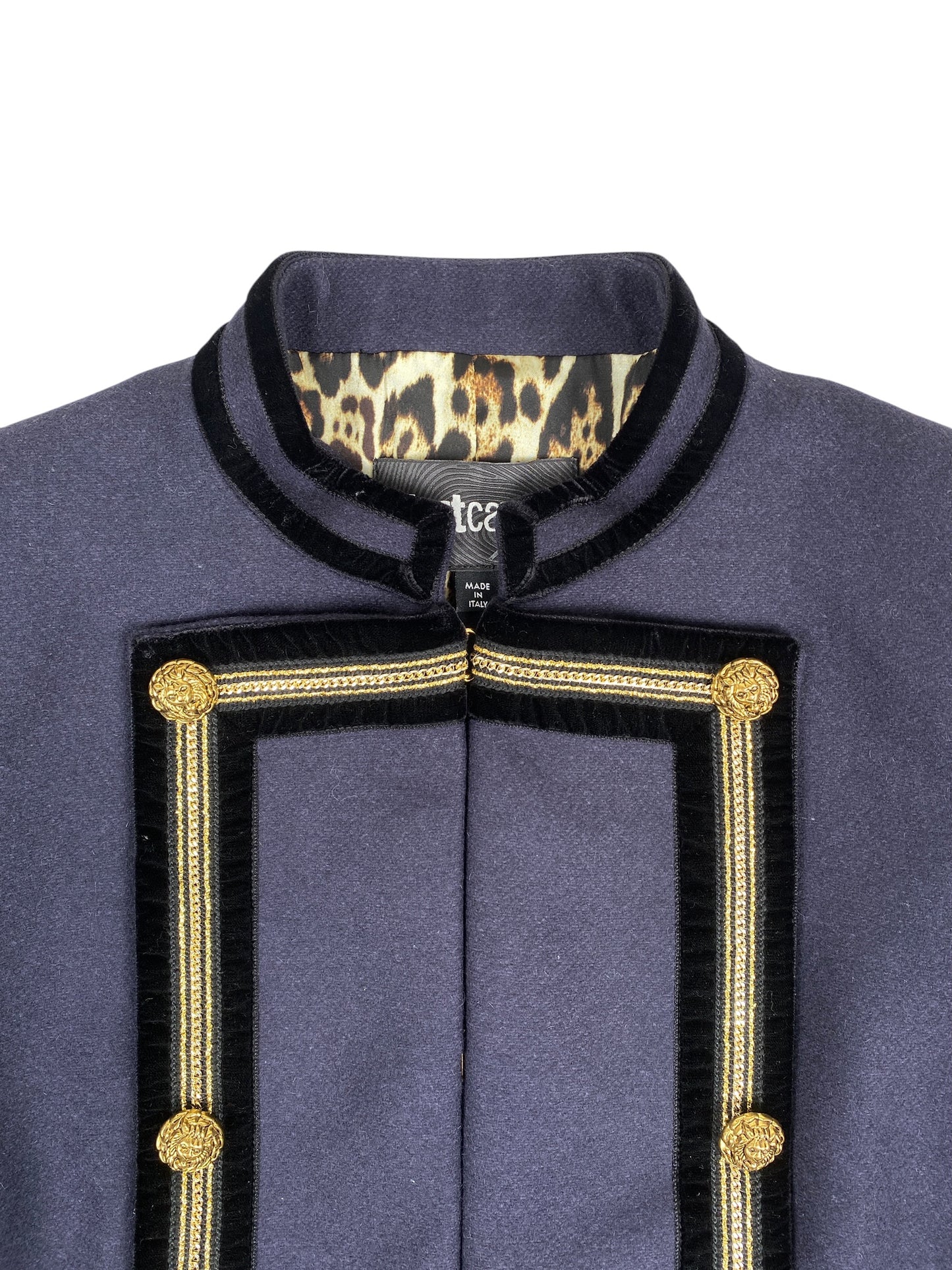 CAVALLI Just Cavalli Blue Napoleon Military Buttoned Jacket SZ