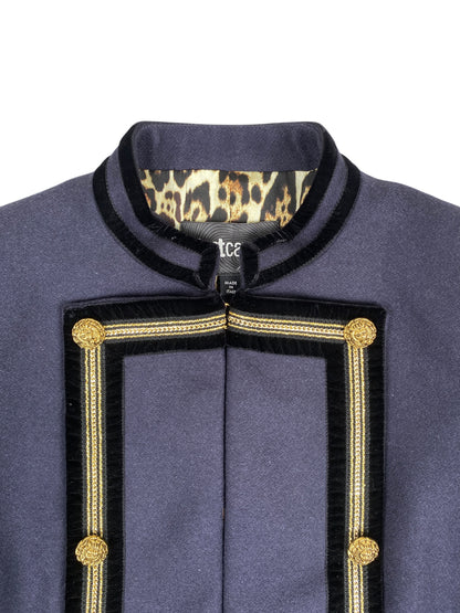CAVALLI Just Cavalli Blue Napoleon Military Buttoned Jacket SZ