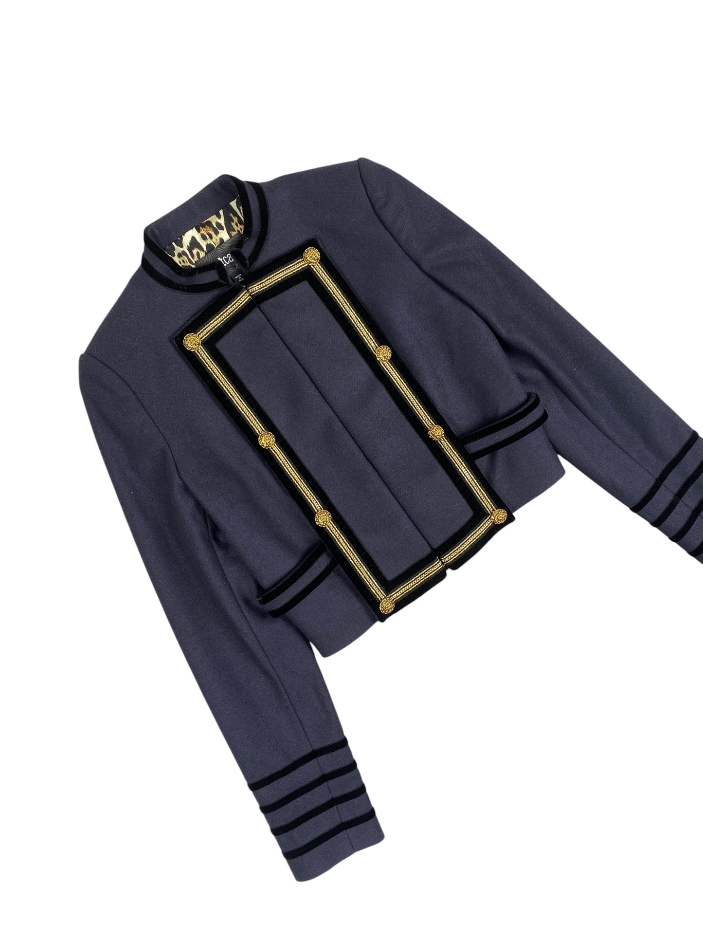 CAVALLI Just Cavalli Blue Napoleon Military Buttoned Jacket SZ