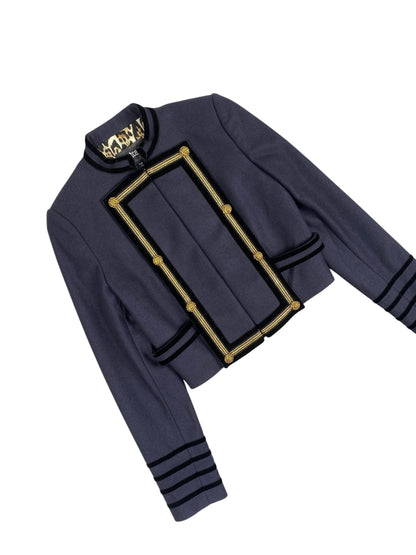 CAVALLI Just Cavalli Blue Napoleon Military Buttoned Jacket SZ