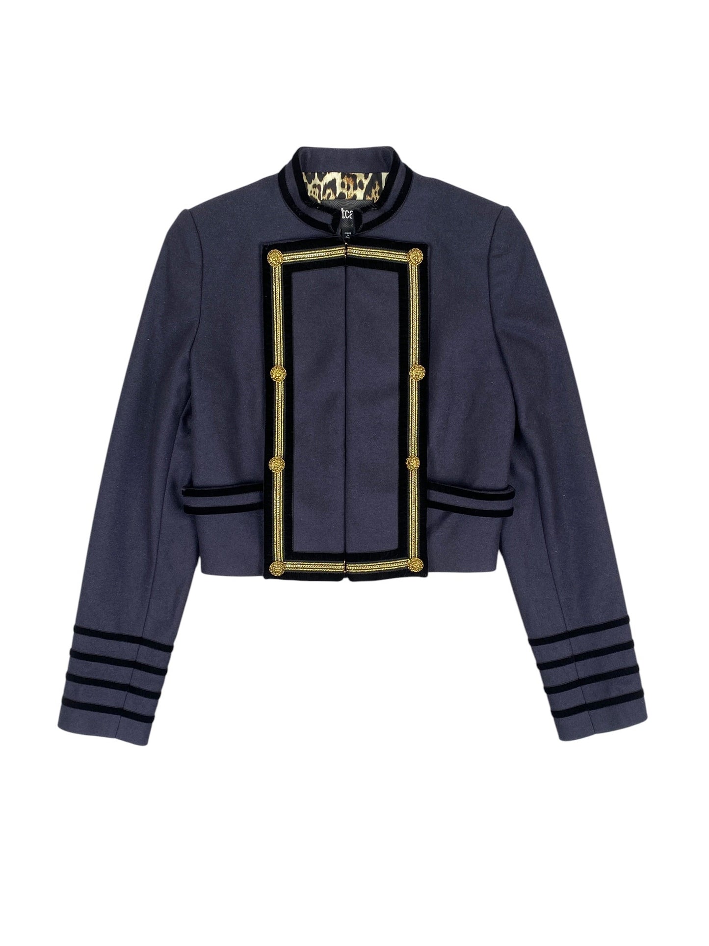 CAVALLI Just Cavalli Blue Napoleon Military Buttoned Jacket SZ