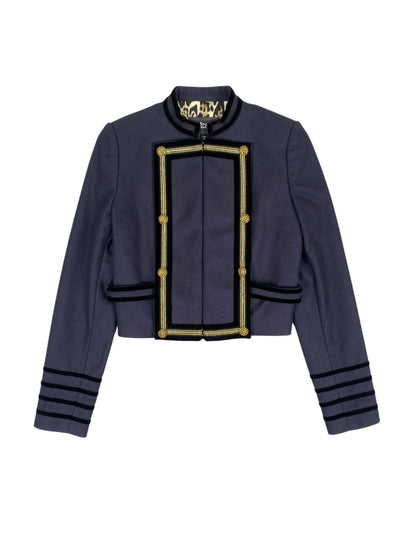 CAVALLI Just Cavalli Blue Napoleon Military Buttoned Jacket SZ