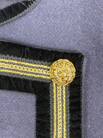 CAVALLI Just Cavalli Blue Napoleon Military Buttoned Jacket SZ