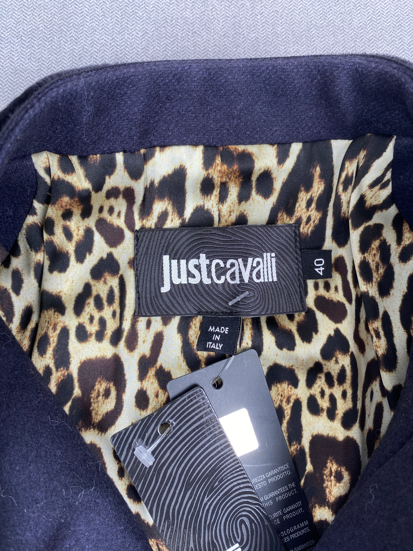 CAVALLI Just Cavalli Blue Napoleon Military Buttoned Jacket SZ