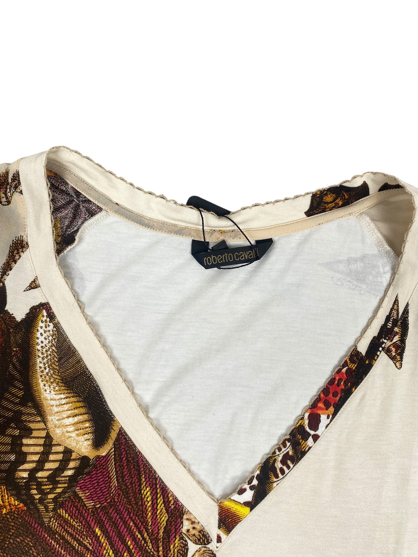 ROBERTO CAVALLI 2005 Seashell Silk Top Size S