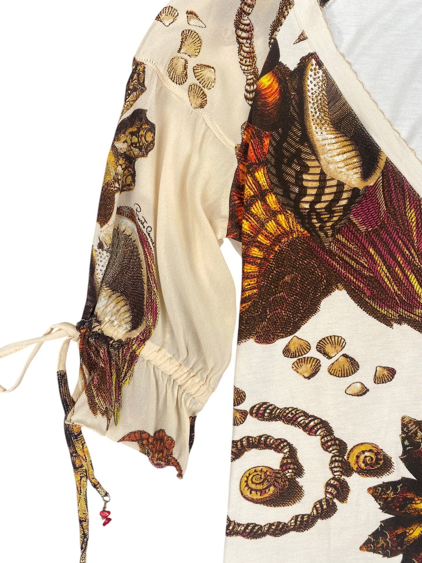 ROBERTO CAVALLI 2005 Seashell Silk Top Size S