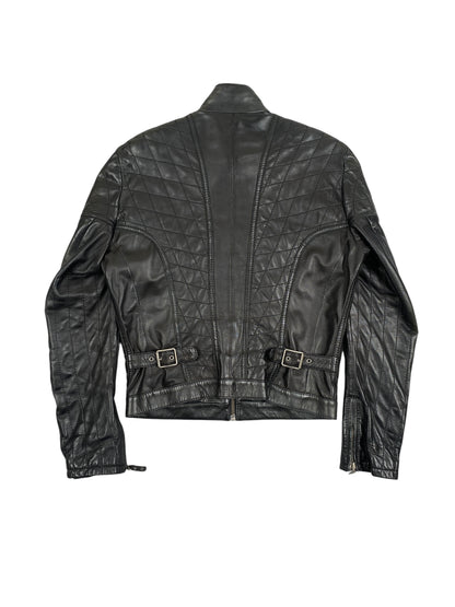 ROBERTO CAVALLI Just Cavalli SS2008 Quilted Multipocket Moto Biker Jacket Black SZ L