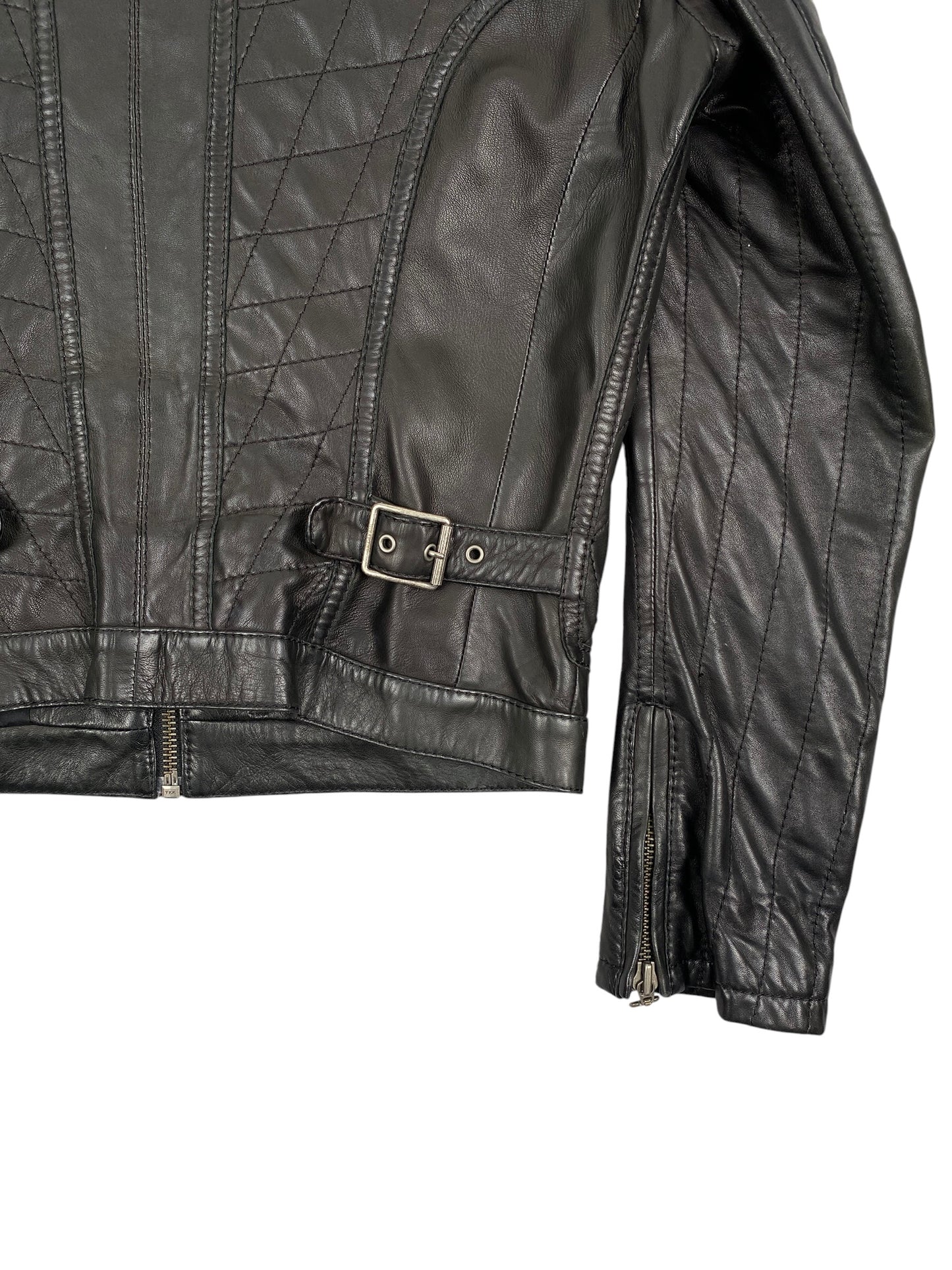 ROBERTO CAVALLI Just Cavalli SS2008 Quilted Multipocket Moto Biker Jacket Black SZ L