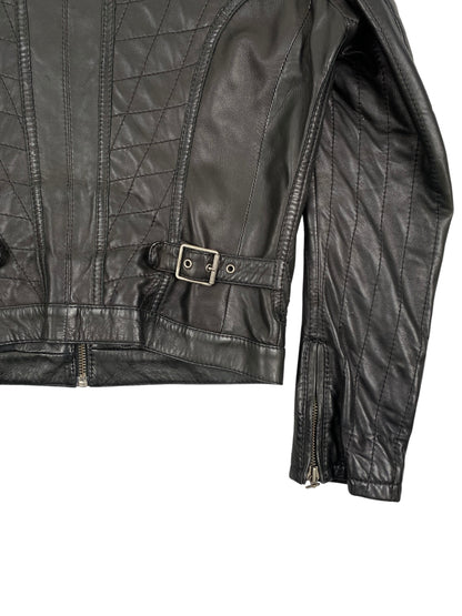ROBERTO CAVALLI Just Cavalli SS2008 Quilted Multipocket Moto Biker Jacket Black SZ L
