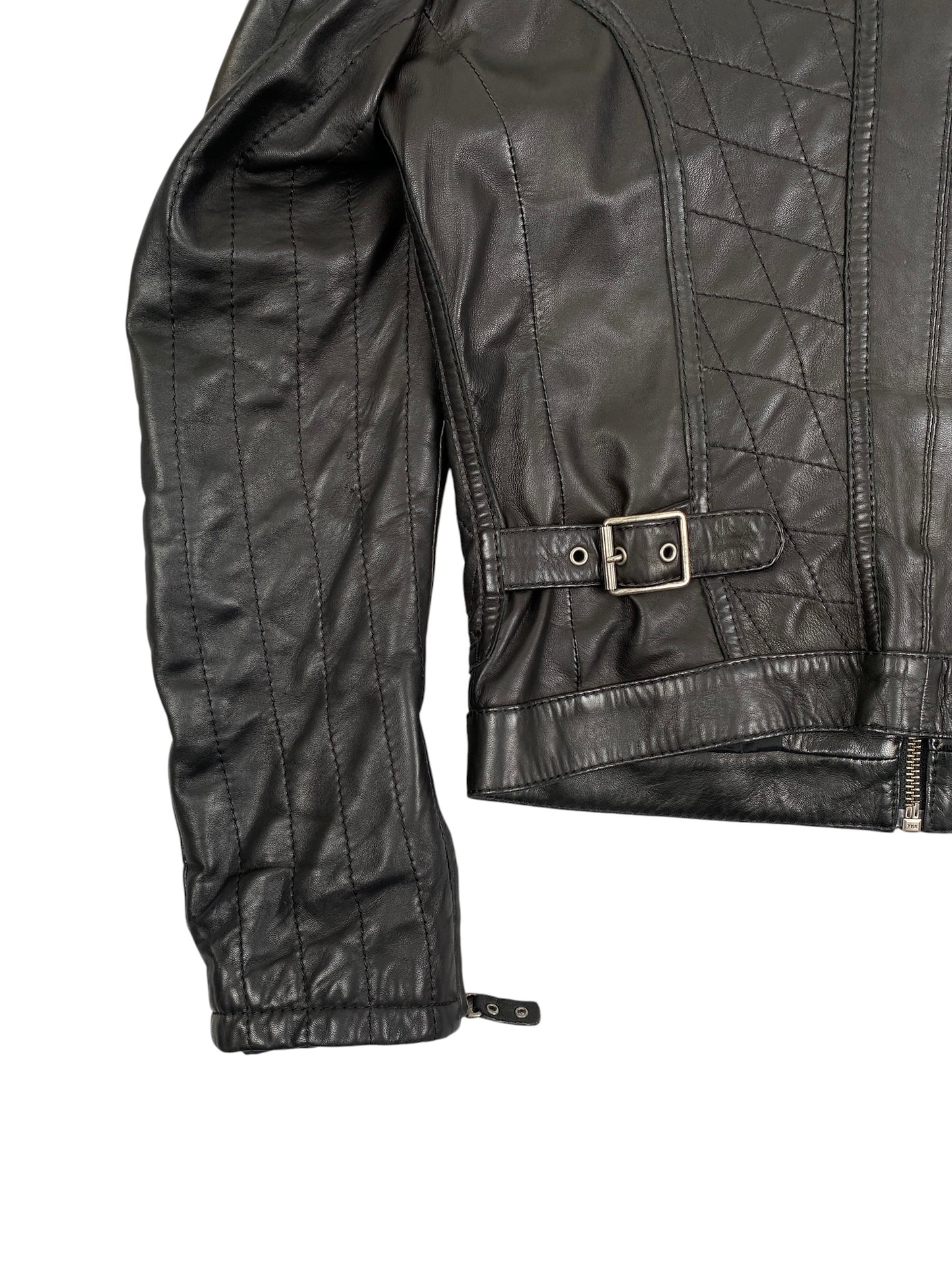 ROBERTO CAVALLI Just Cavalli SS2008 Quilted Multipocket Moto Biker Jacket Black SZ L