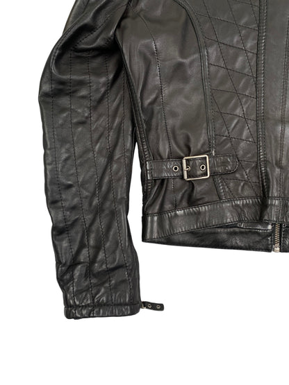 ROBERTO CAVALLI Just Cavalli SS2008 Quilted Multipocket Moto Biker Jacket Black SZ L