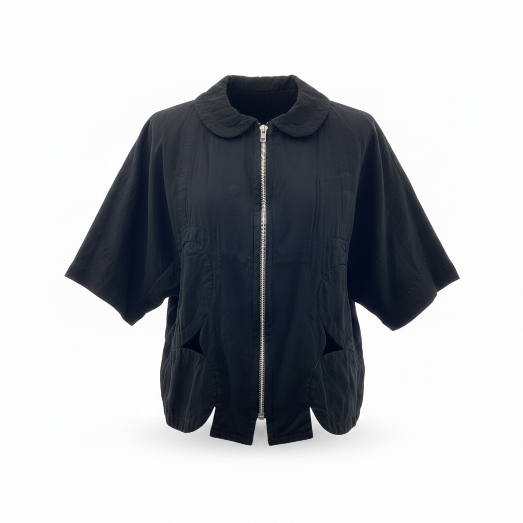 COMME des GARCONS 2005SS Patchwork Round Collar Black Jacket Runway