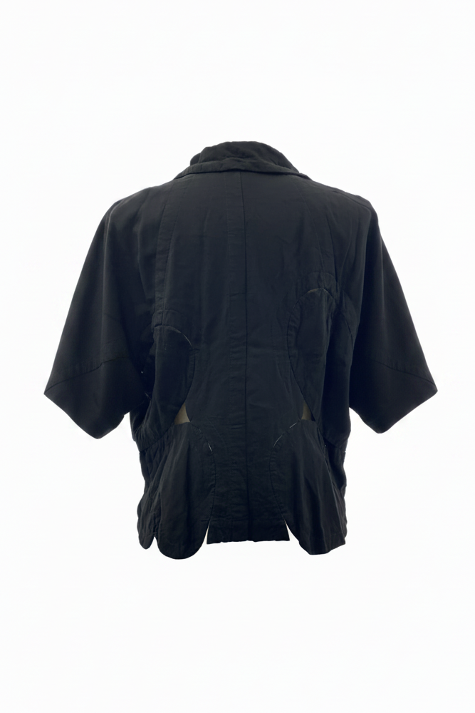 COMME des GARCONS 2005SS Patchwork Round Collar Black Jacket Runway