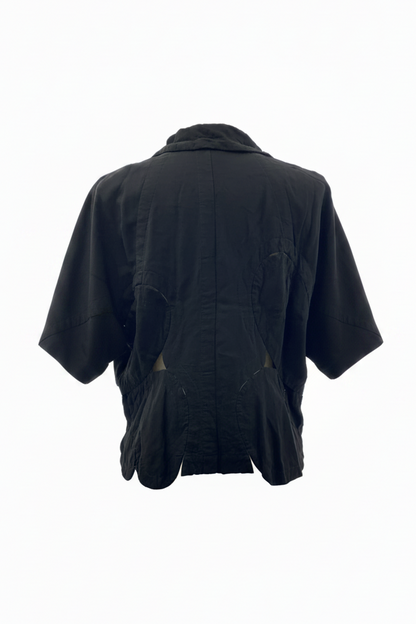 COMME des GARCONS 2005SS Patchwork Round Collar Black Jacket Runway